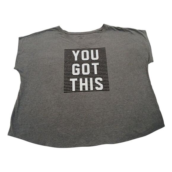 Lane Bryant Glam T-SHIRT Curvy Plus Sz 22 24 Gray YOU GOT THIS Sparkle Dazzle - Picture 4 of 16